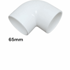 65mm 90° White PVC Elbow